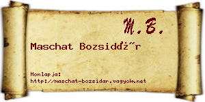Maschat Bozsidár névjegykártya